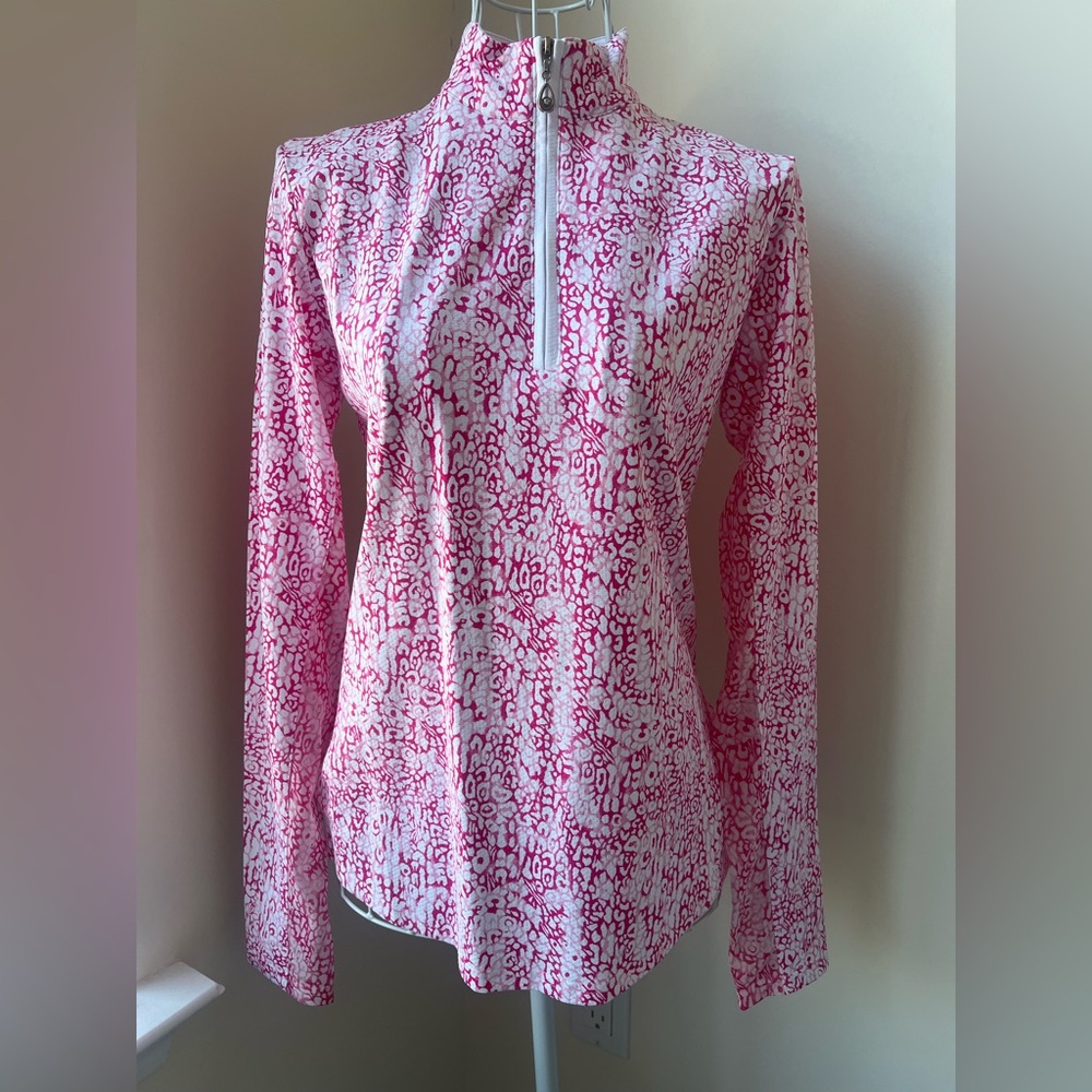 SanSoliel golf long sleeve lightweight quarter-zip top blouse UV Sun Protection